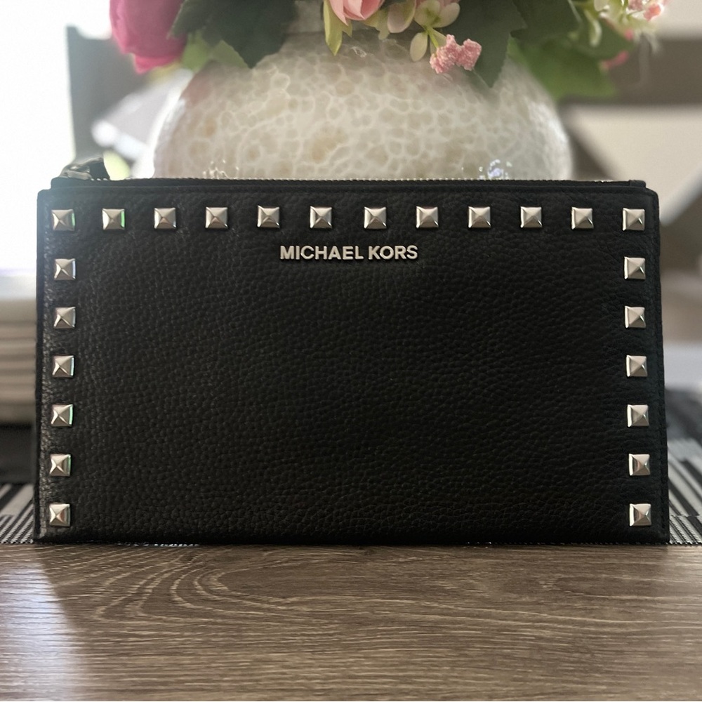 Michael Kors Black Studded wristlet